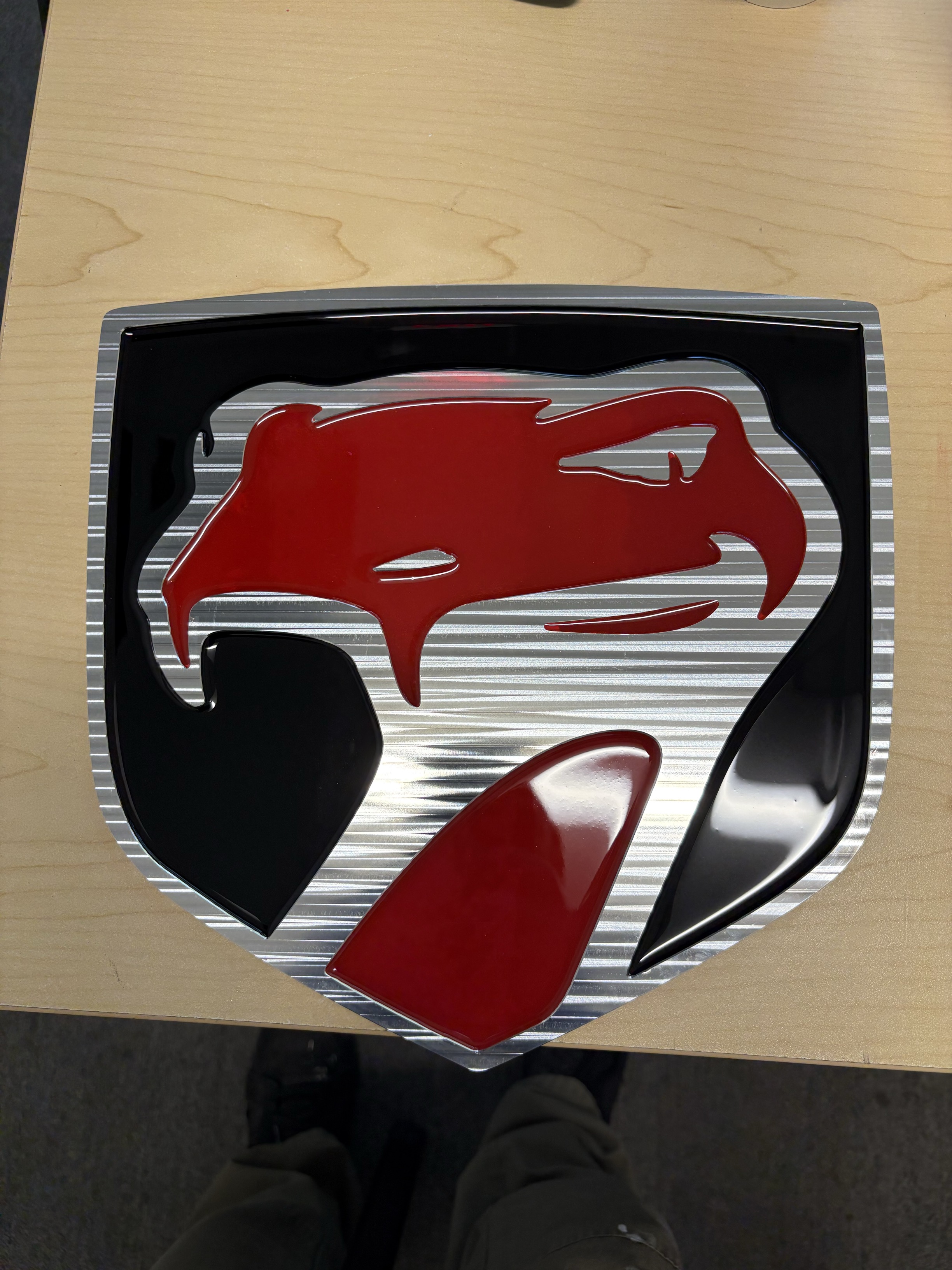 Custom CNC machined Dodge Viper emblem metal sign BD Manufacturing Jacksonville FL